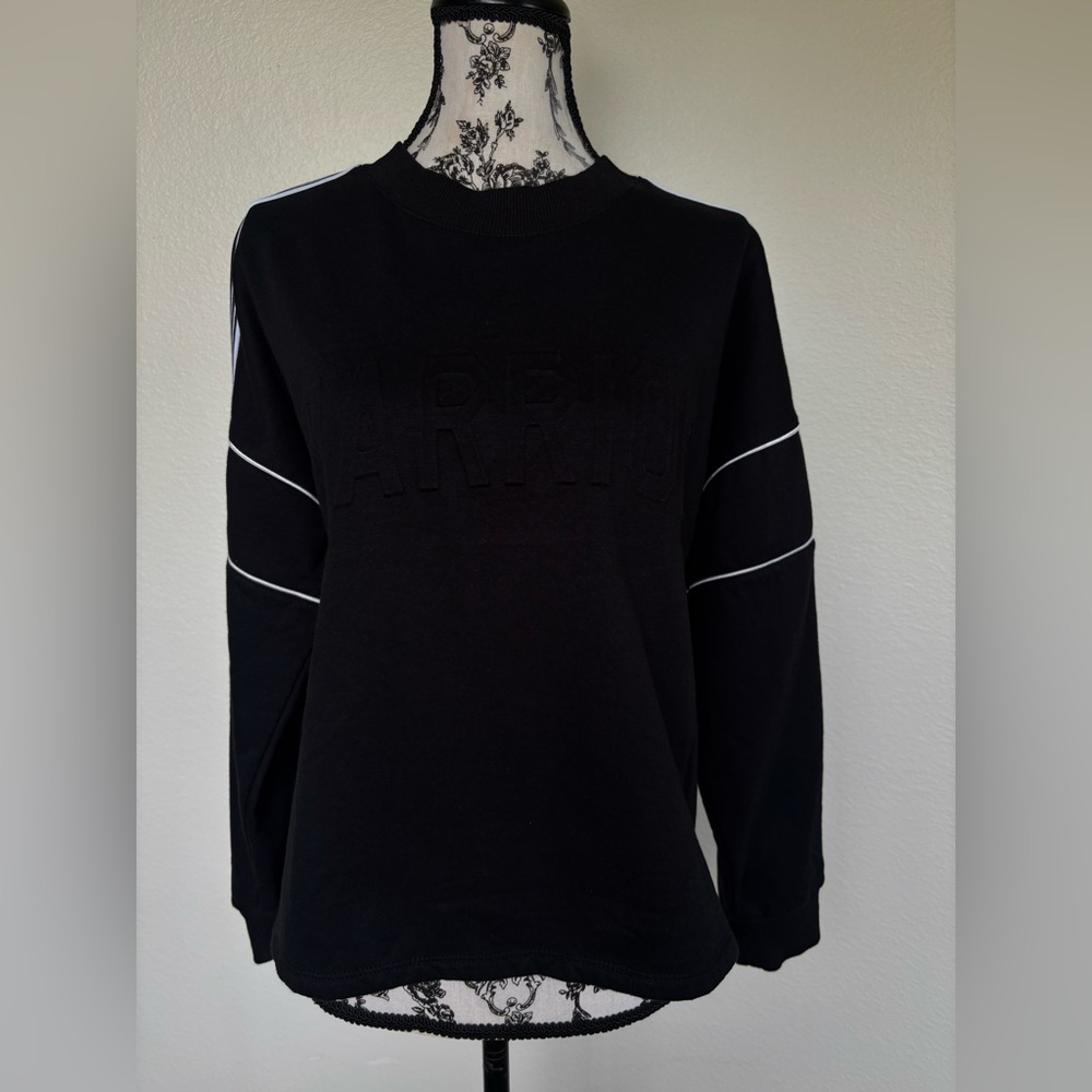 Self Esteem Black Crewneck with White Shoulder Stripes - Picture 6 of 9